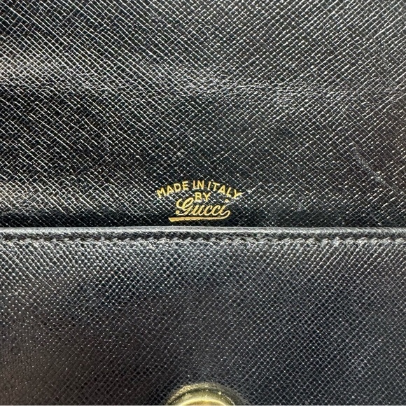 Gucci Vintage 60s Black Leather Top Handle Bag - Picture 11 of 12